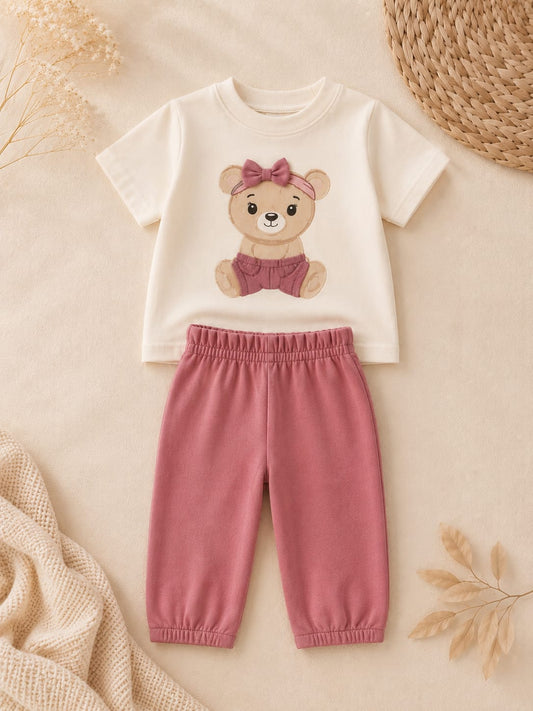 2-teiliges Babyset mit Bärenmotiv (100% Baumwolle)