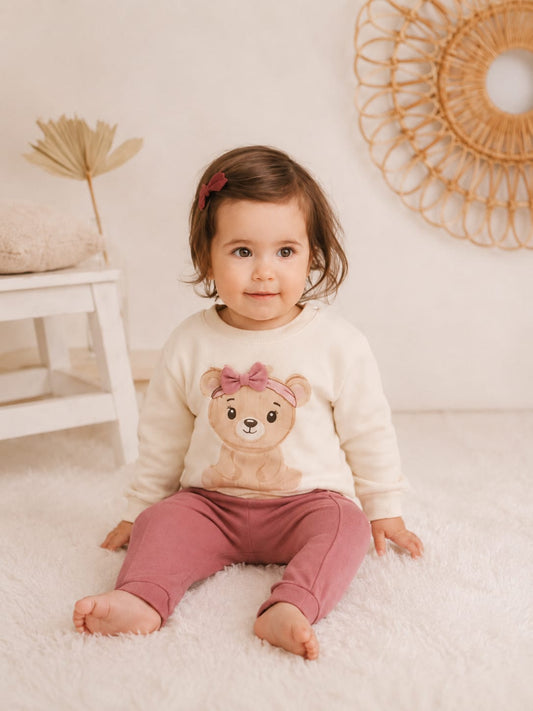 2-teiliges Babyset mit Bärenmotiv (100% Baumwolle)